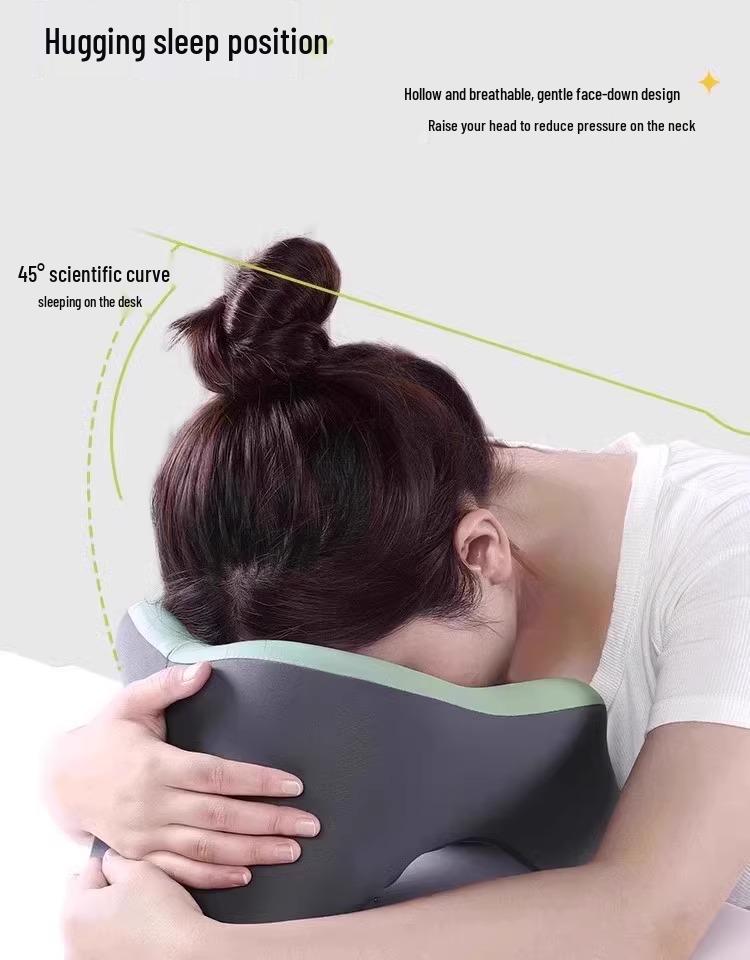 Memory Foam U-Shaped Face Down Nap Pillow for Office or School