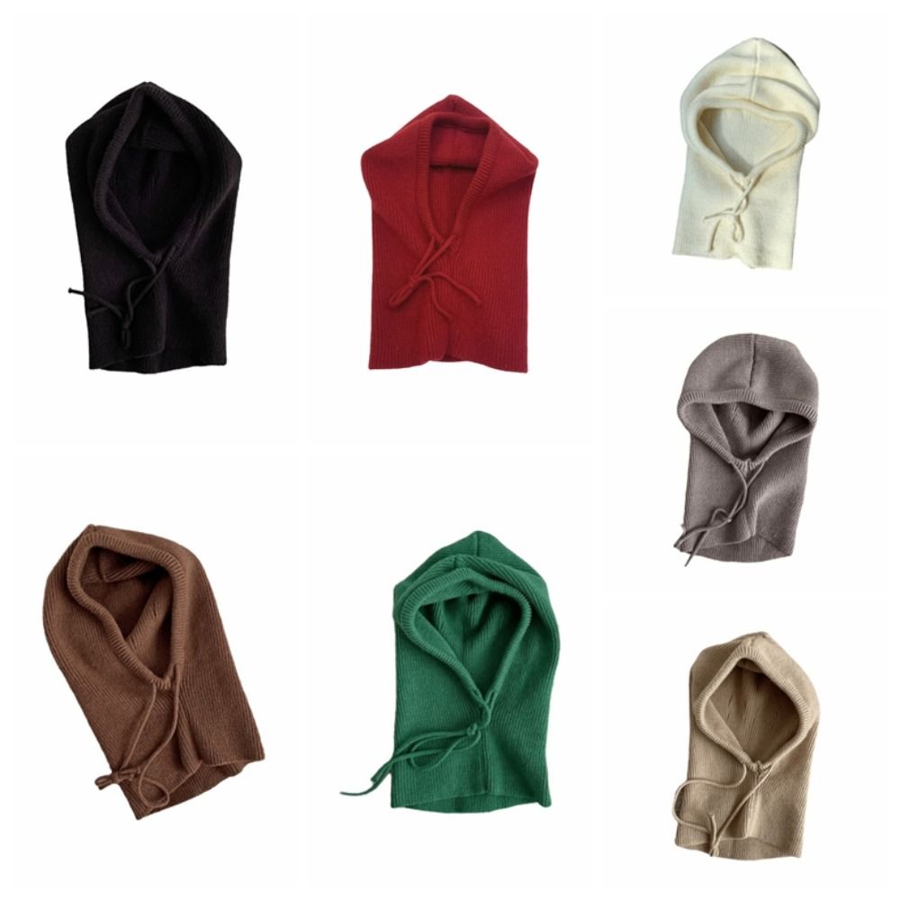 Keep Warm Knitted Hooded Cap Thermal Windproof Beanie Cap Winter Ear Protection Cap Outdoor