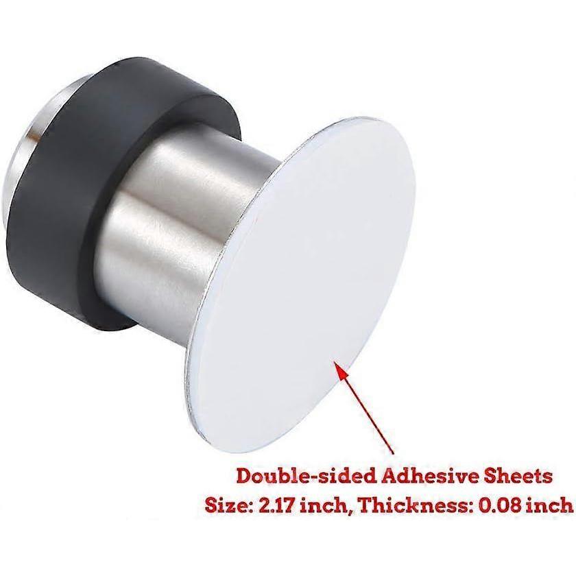 4pcs Adhesive Stainless Steel Door Stop, 1.8" Floor Mounted Door Stopper Doorstop