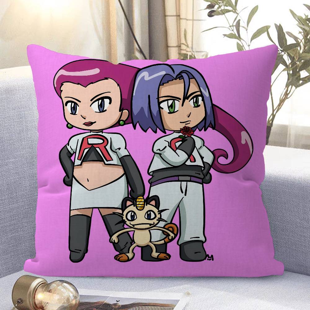 Team Rocket Pokemon Pillow Cover For Bedroom Room And Living Room Sofa Decorative Cushion Cover