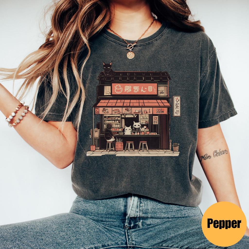 Cute Raunisex Print Tshirt Japanese Food Graphic Tee Tokyo Aesthetic Tops Harajuku Fashion Minimalist Vintage Y2k Style