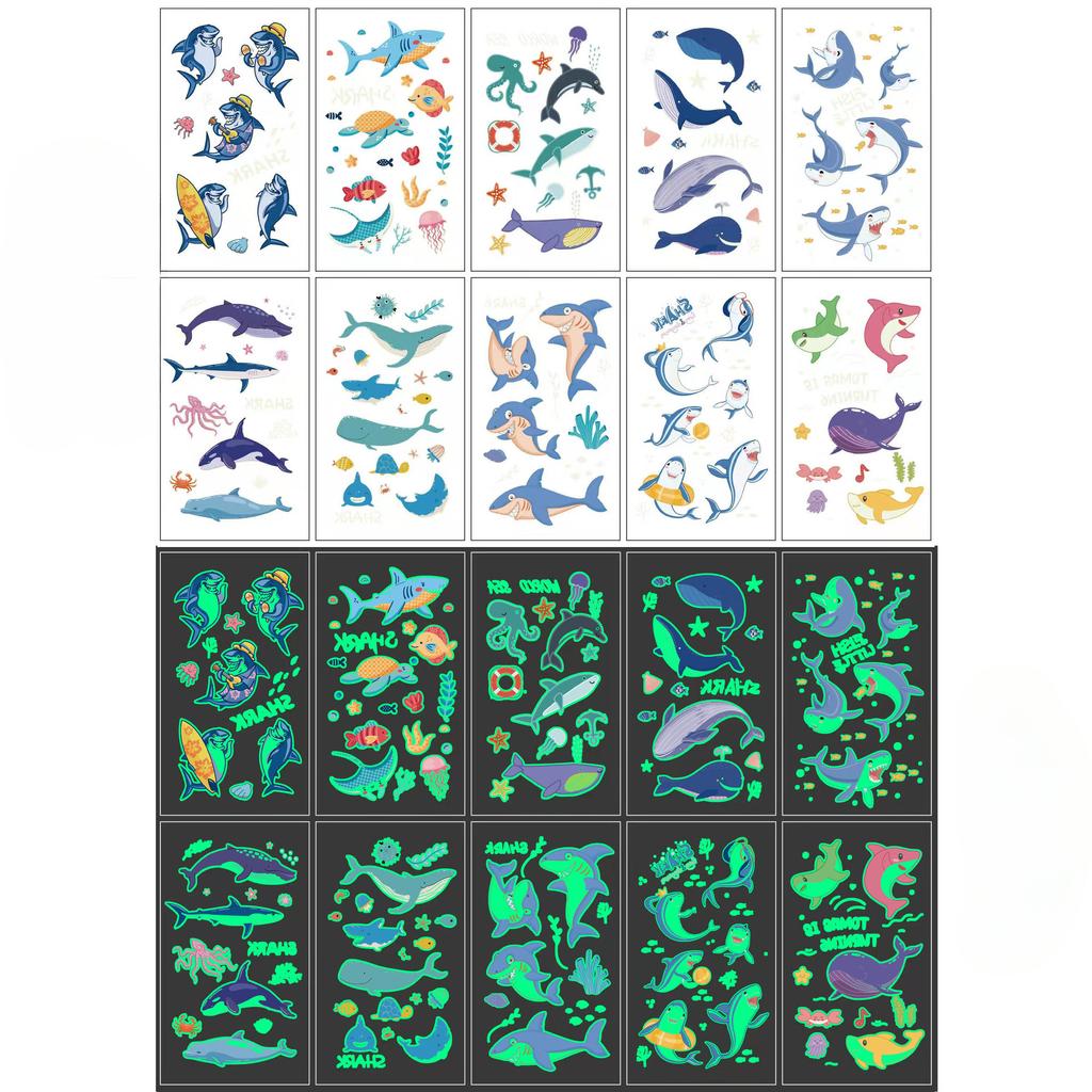 Leuchtende Halloween Tattoo Aufkleber Kinder Cartoon Feiertagsparty Lustige Arm Gesichts Tattoo Aufkleber