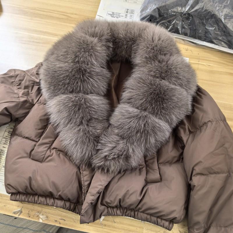 Womens Short Warm Puffer Coat With Real Fox Fur Collar Lightweight Down Jacket Winter Urban Commute