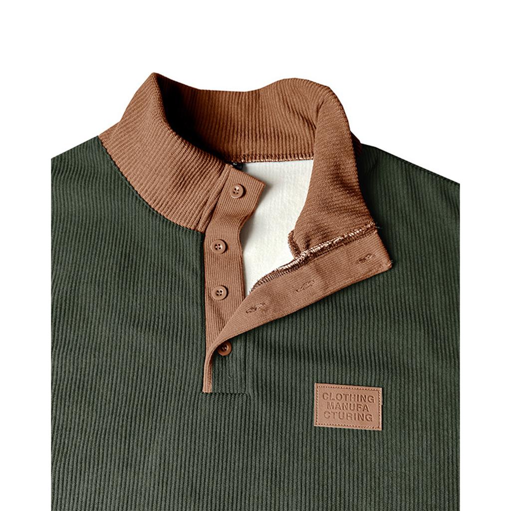 Men's Pullover Long Sleeved Stand Up Collar Sweatshirt Casual Collar Base Shirt