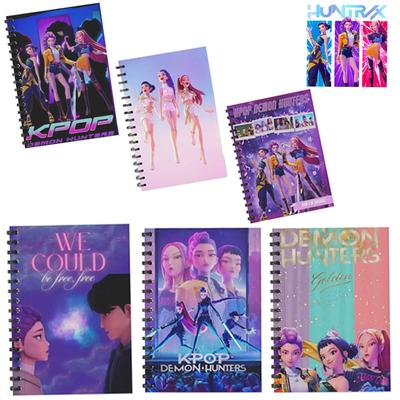 K pop Cazadores de Demonios Anime Cuadernos Papelería Bloc de Notas de Espiral para Estudiantes Libro de Mensajes Regalo Mercancía de Anime