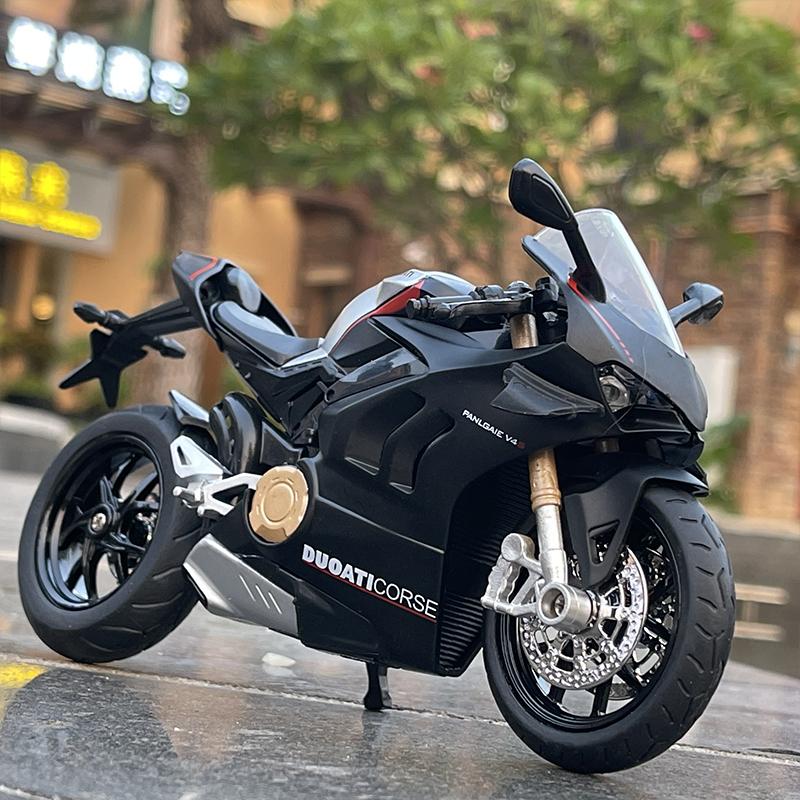 1/12 Ducati Panigale V4S Alloy Racing Cross-country Motorcycle Model Simulation Toy Street Motorcycle Model Collection Kids Gift