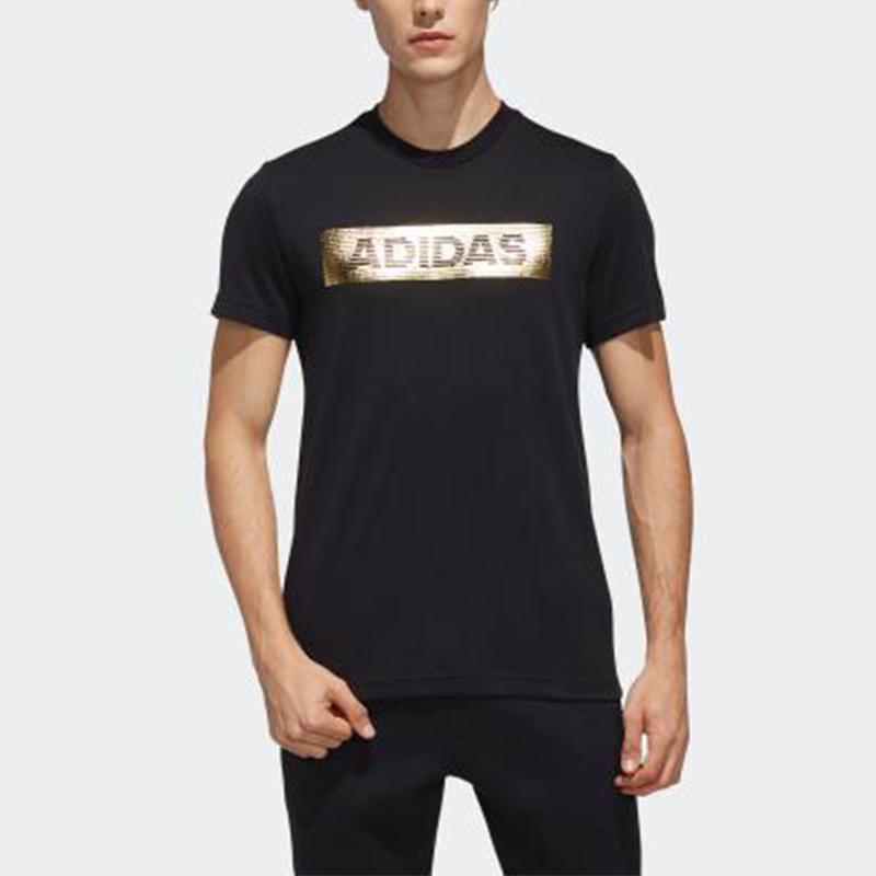 Adidas Ai Gfx Ss Foil Print Crew Neck T-Shirt Men Tops Black EH3814