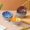 6-Piece Bohemian Mandala Ceramic Bowls - Dishwasher & Microwave Safe, Perfect for Cereal, Soup, Pasta, Salad, Ice Cream Bowls