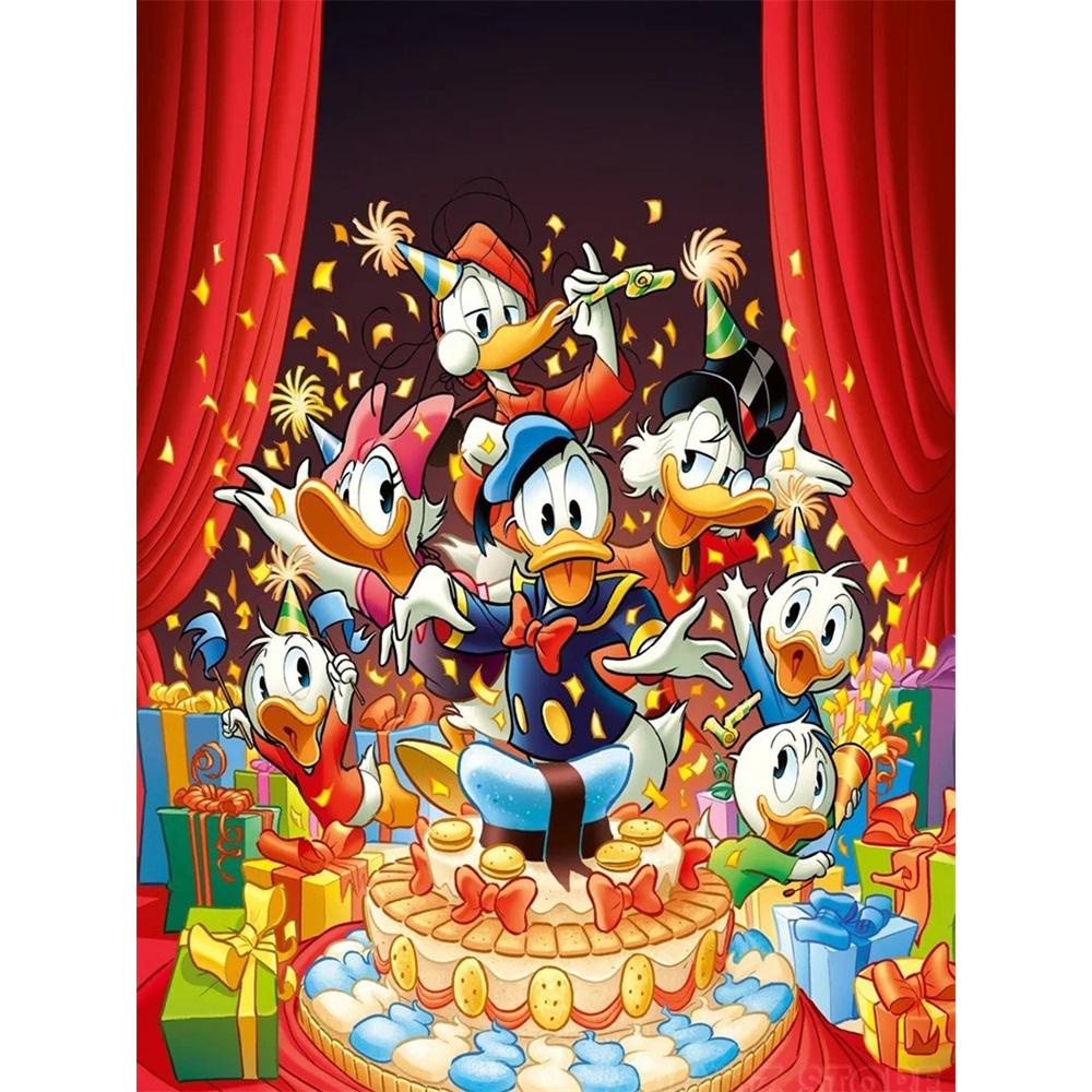 

Disney Diamond Painting Donald Duck Family Birthday Party Themed Illustration Cartoon Diamond Painting Full Diamond Cross Stitch DIY Gift Home Decor Round 20x30cm