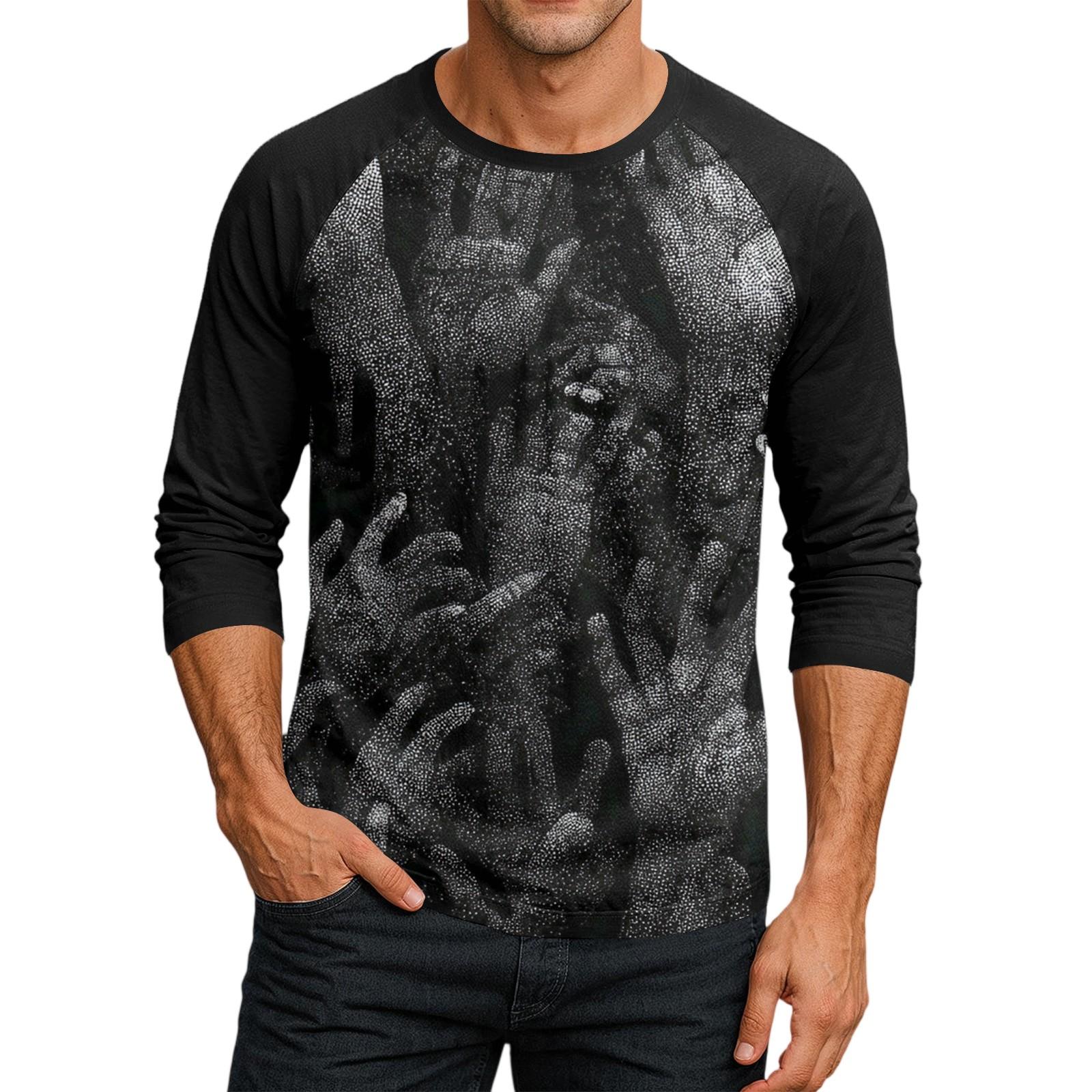 

Мужской топ-футболка с круглым вырезом и рукавами-плунжерами S