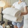Warm Warm Blanket Double Sided Plush Striped Blankets New Conditioning Quilt