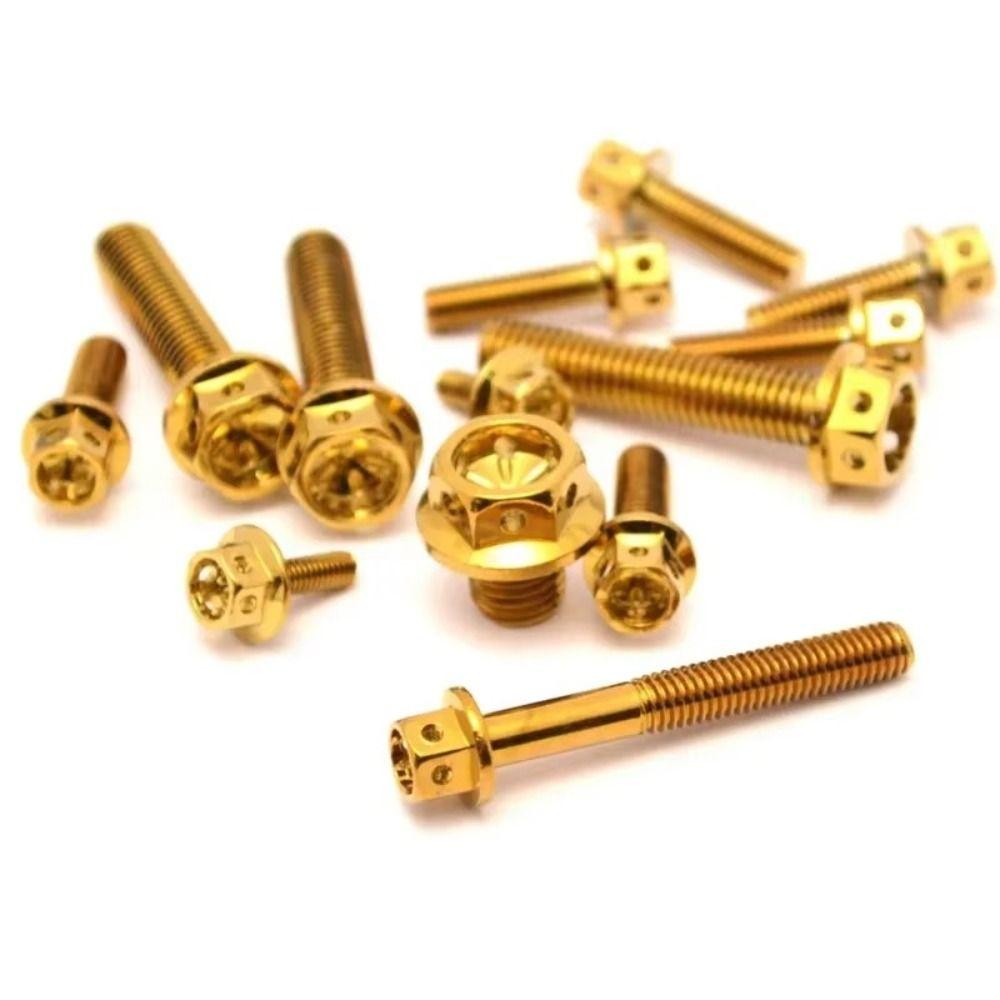 10/15/20/25/30/35/40/45/50/60 Titanium Bolt With Drilled Holes Hex Head Screws Motorcycle