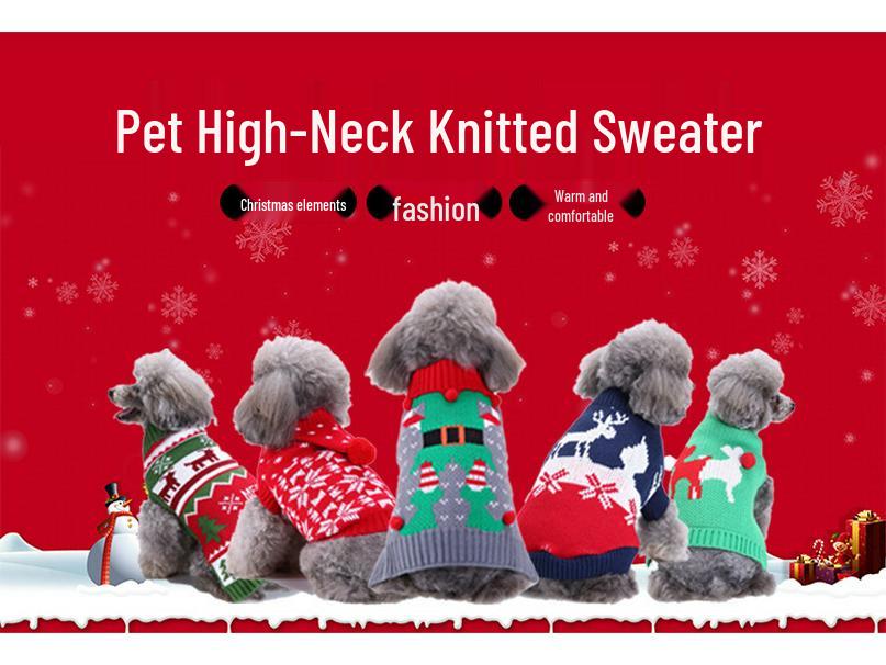 Wan Knitted Christmas Pet Sweater – Warm, Funny Winter Outfit for Puppies