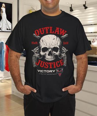 Outlaw Justice Totenkopf Bild Biker Unisex T-Shirt
