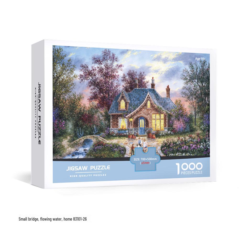 Adult Jigsaw Puzzle - 1000 Pieces, 70x50 CM White Cardboard