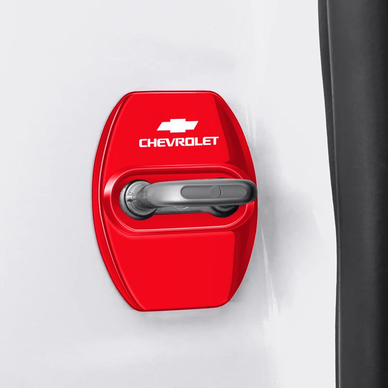 4 Pezzi Copri Serratura Porta Auto Tappo in Acciaio Inossidabile Accessori Auto Per Chevrolet Cruze Spark Captiva Suburban Camaro Malibu Silverado