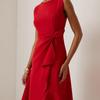 Women's Crew Neck Sleeveless Tie Waist Midi Dress A Line Elegant Casual Dress