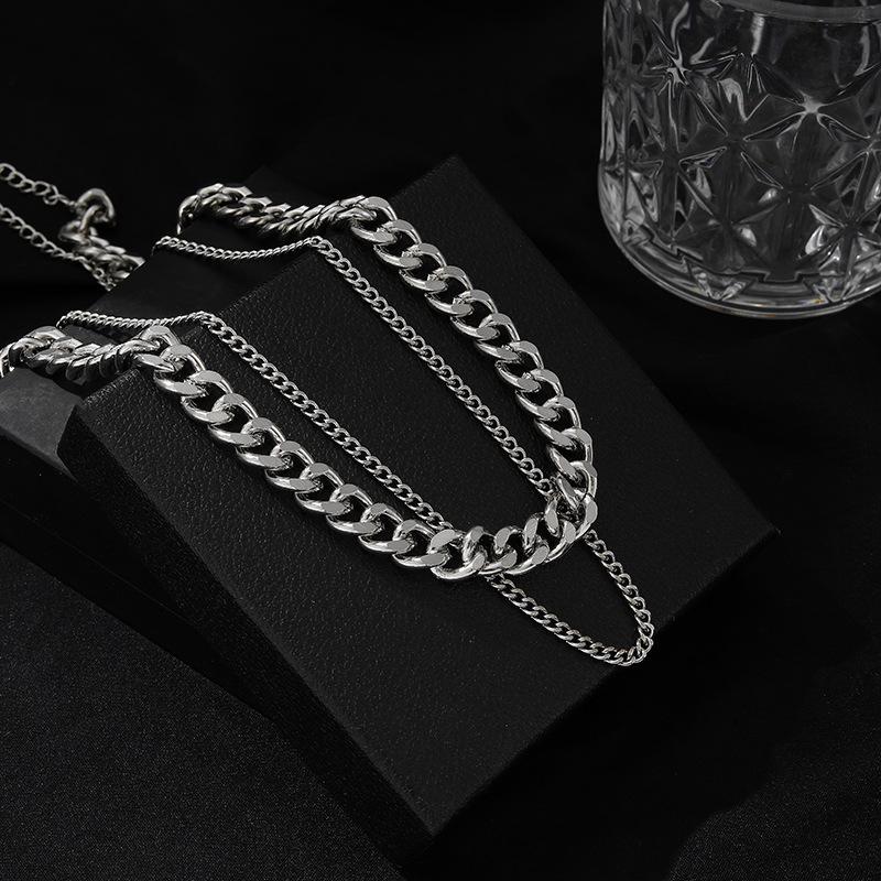 Collana Combinata, Set di Collane Cubane Stacked 2 Pezzi Elegante e Semplice