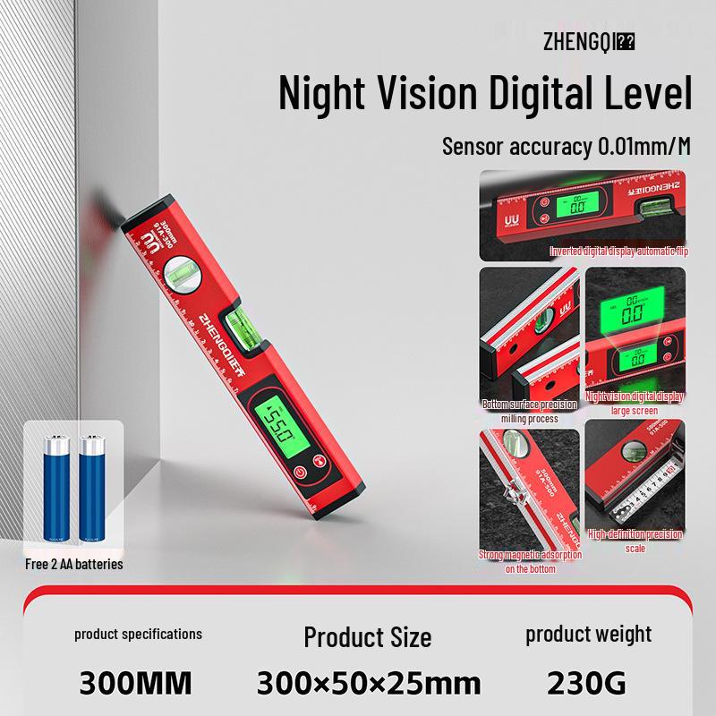 

High-Precision Digital Magnetic Spirit Level with Cast Aluminum Edge
