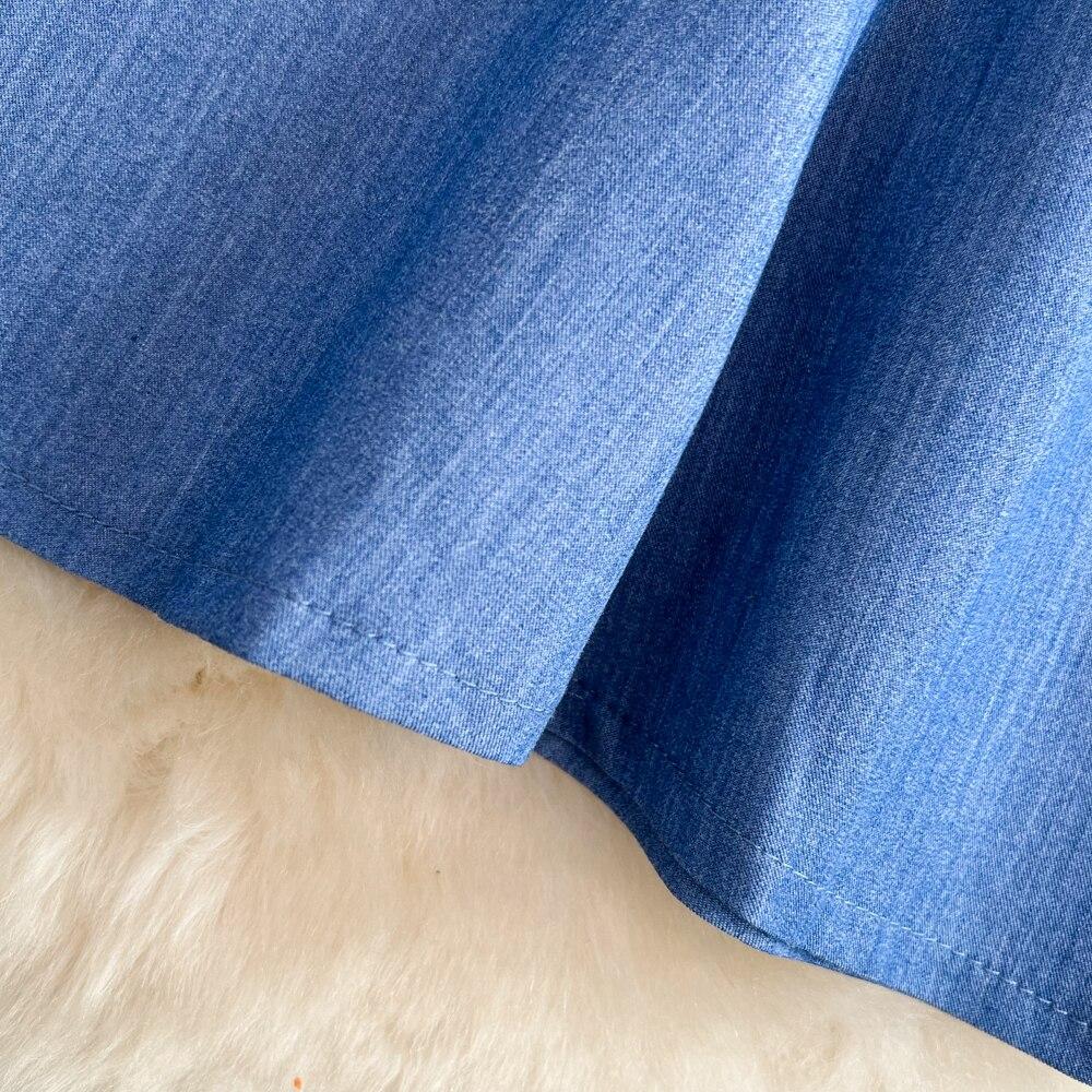 High Waist Thin Medium And Long Split Hip Wrap Skirt Women's Summer Solid Color Versatile Slim Denim Fishtail Skirt