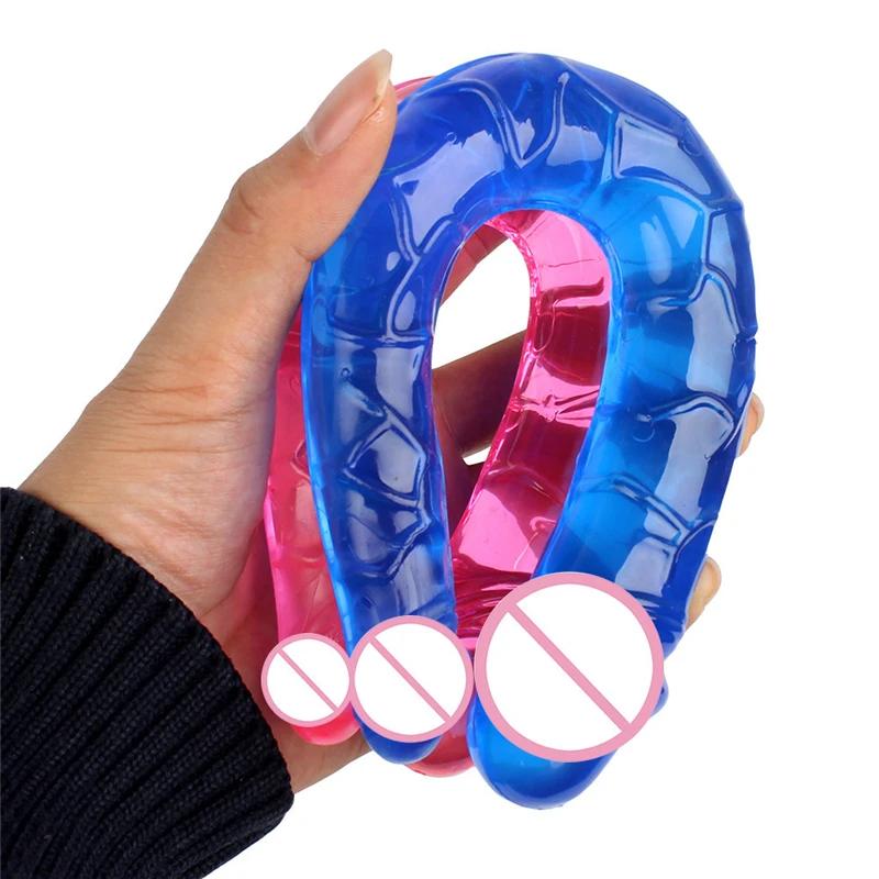 G Spot No Vibrator Sex U Shape Double Big Realistic Dildo Vagina Anal Penis Artificial Penis Dildos Sex Toys For Women Sex Shop