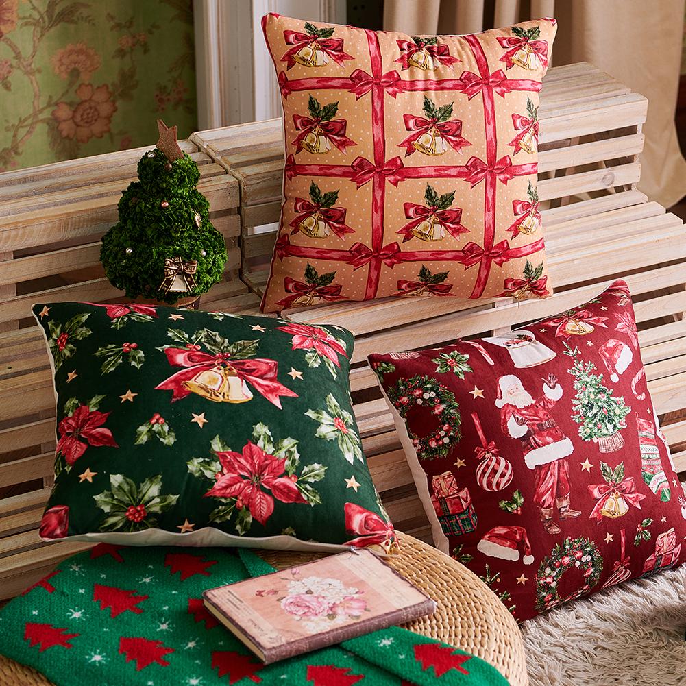1Pc Christmas Cushion Cover For Living Room Bedroom Christmas Tree Gift Box Printed Pillowcase Festival Decor 45X45Cm