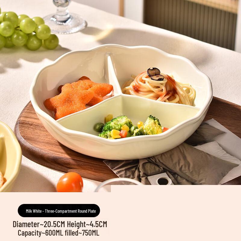 Deou Xingguang Ceramic 3-Compartment Deep Divided Plate