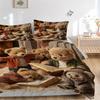 3-teiliges Anime-Teddybär-Bettwäscheset - Enthält einen Bettbezug und zwei Kissenbezüge (Kein Kern) - Perfekt für Schlafzimmer- und Gästezimmerdekoration,