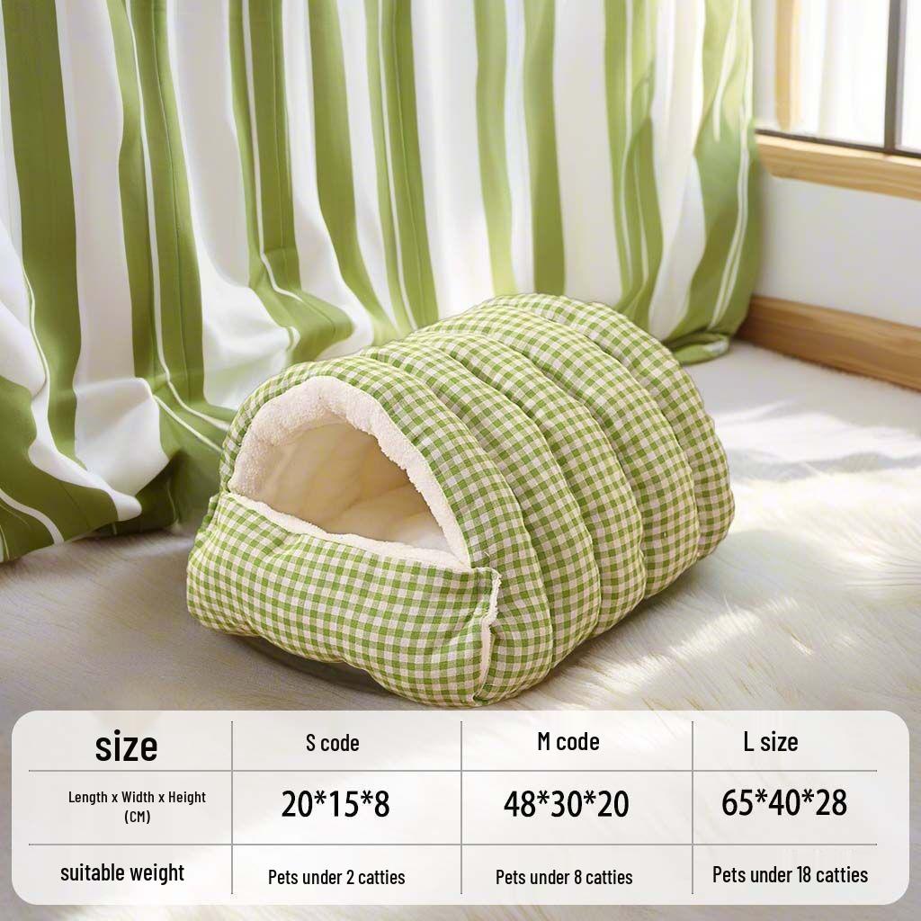 All-Season Warm Pet Nest: Enclosed, Washable Cat & Dog Bed