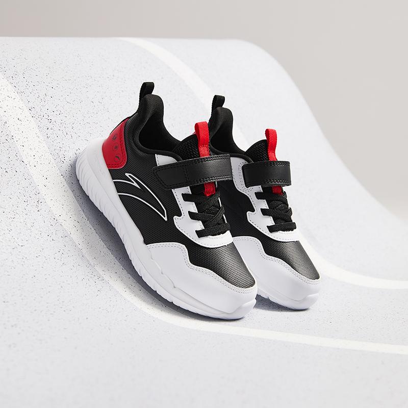 Anta Kids Vitality Comfortable Versatile Lightweight Shock Absorbing Low Top Running Shoes Kids sneaker Black Red A12439968-7