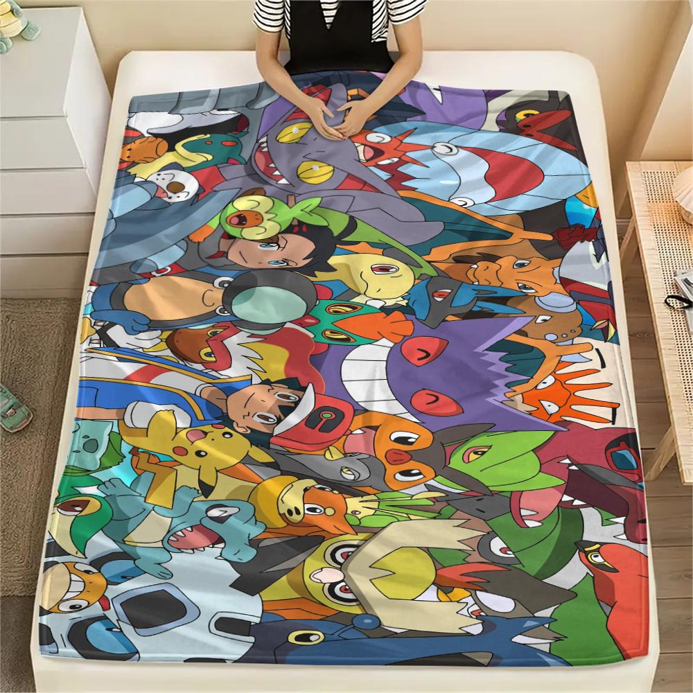 

Pokemon Scene Illustration Blanket, Soft Throw for Home Bedroom, Perfect Gift for Anime Fans.chl 75x90cm