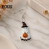 Witch Hat Earrings Cute Ghost Earrings, with Pumpkin Wizard Decor, Smooth Edge Halloween Drop Lightweight Acrylic Pendant Party Soft Painting