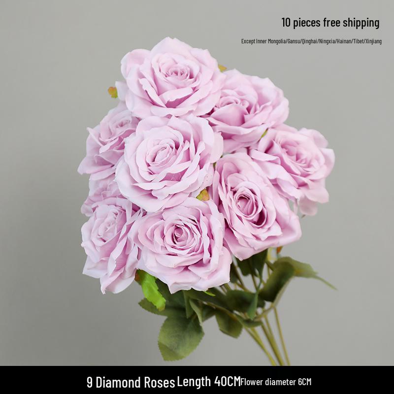 Purple Floral Wedding Arrangement - Silk Hydrangea, Rose, Bamboo Leaves & Grass for Flower Arches