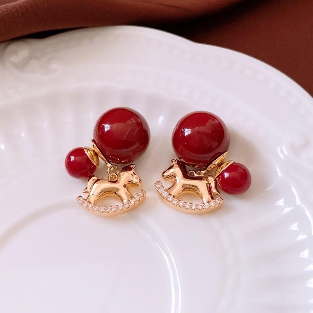 Fashion Jewelry Zodiac Horse Earrings Chinese Horse New Year Drop Earrings New Year Gift