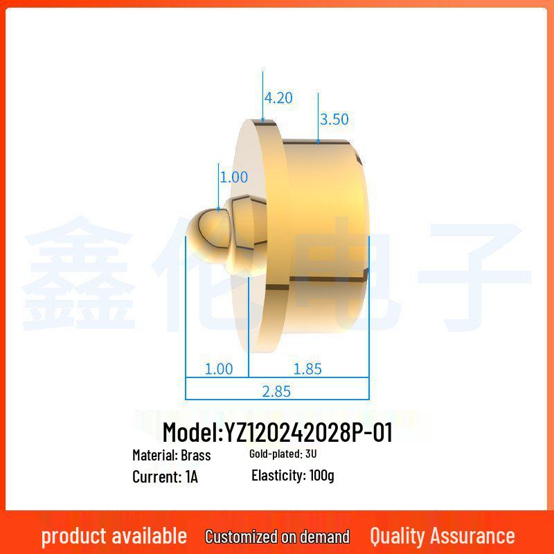 

Gold-Plated Brass Charging Probe with 4mm+ Spring Needle