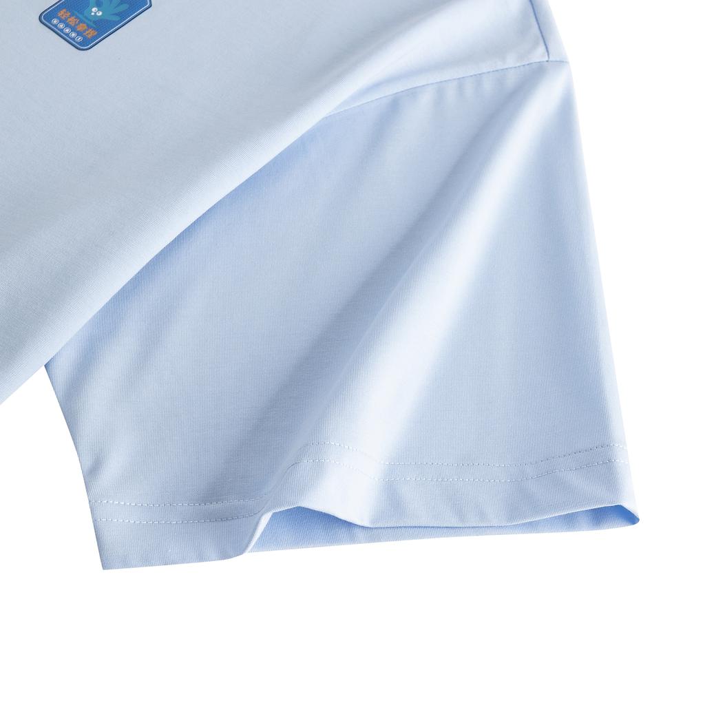 Anta Lifestyle Series Short Sleeve Knitted Shirt Summer T-Shirt Unisex Tops Light-Mist-Blue 972628112-2