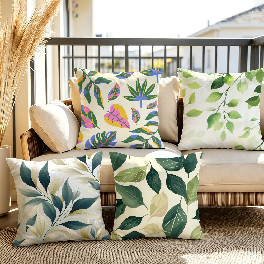 Leaves Fashion Cushion Cover Soft Plush Throw Pillow Cover DoubleSided Decorative Cushion Case Sofa Bedroom Home Decor