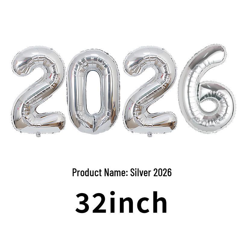 2026 New Year's Party Large 32" & 40" Number Foil Balloons Set