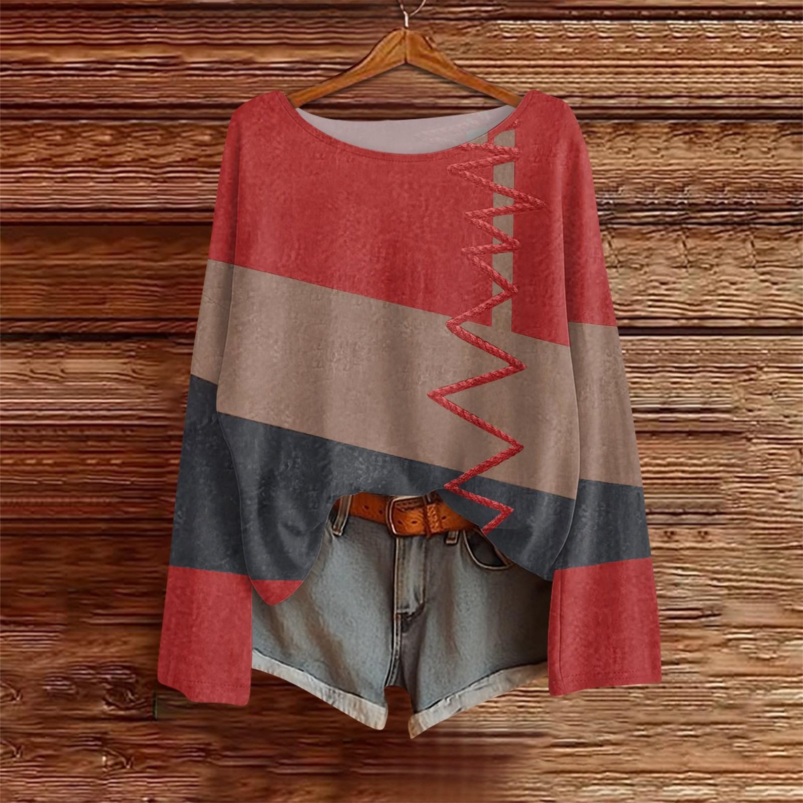 

Рубашки с длинным рукавом для женщин, футболки с принтом, блузки, повседневные базовые топы больших размеров, пуловеры XL винный