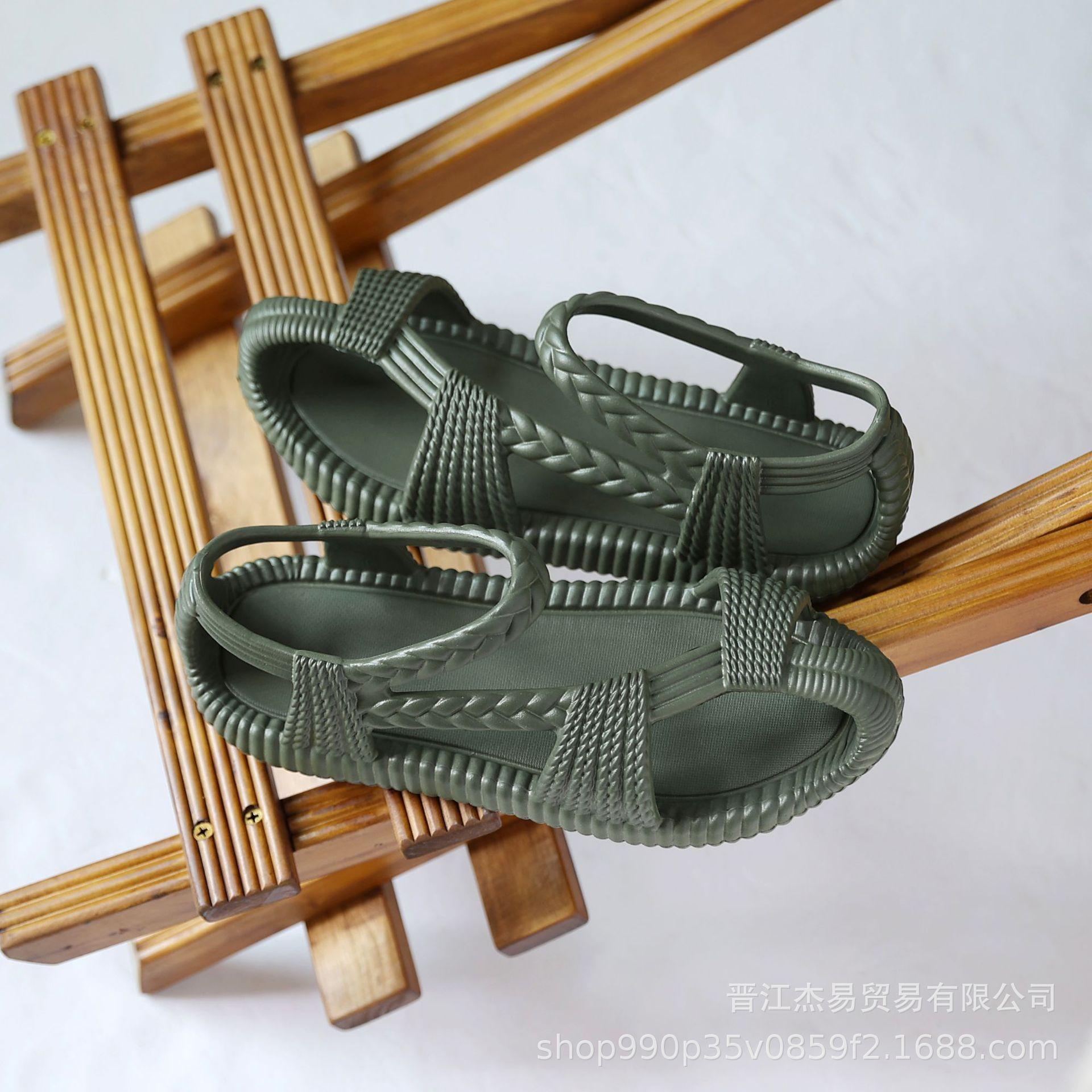 

Мужские летние сандалии, новые сандалии, старомодные плетеные имитации, соломенные туфли из ЭВА, повседневные уличные пляжные шлепанцы 44/45 трава зеленый