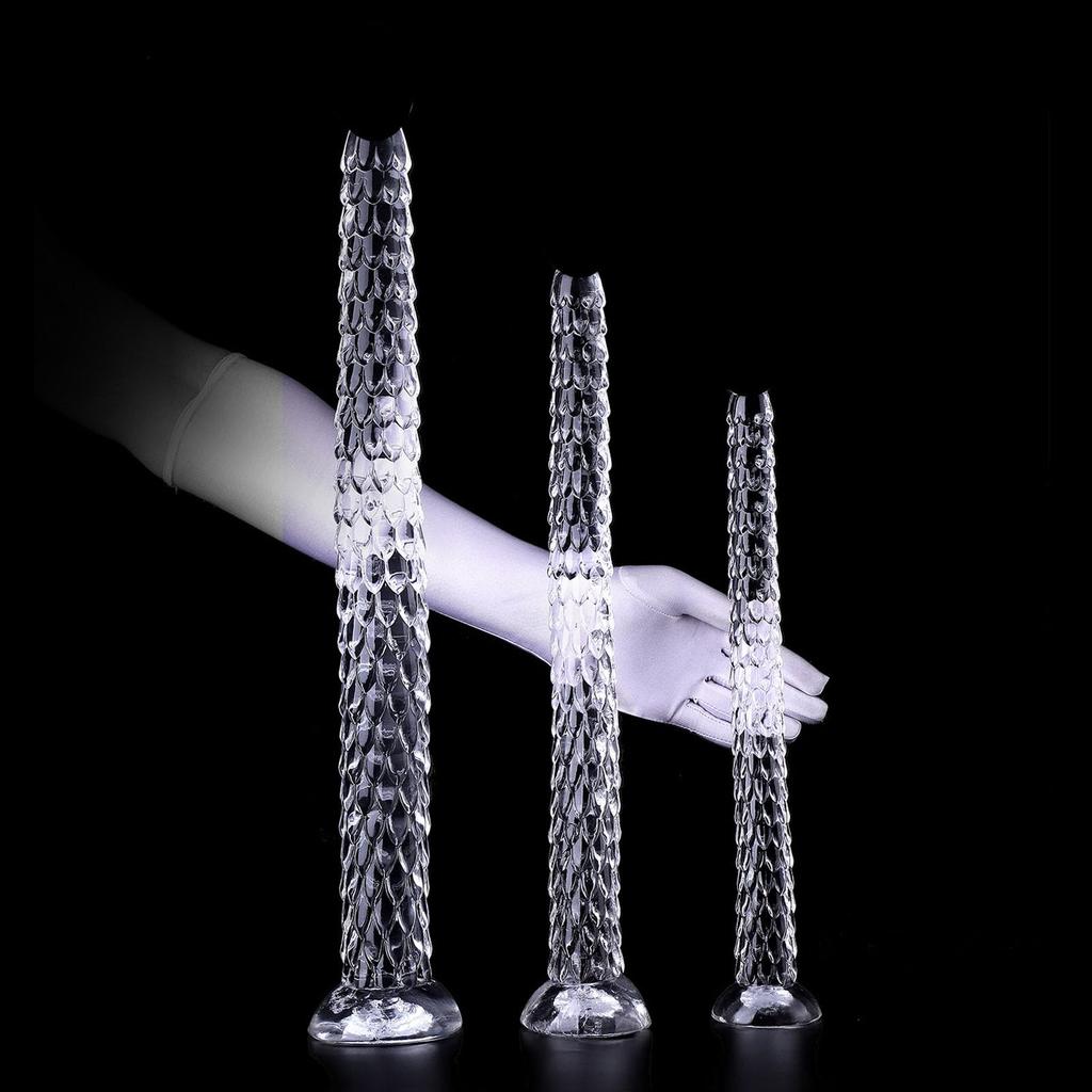 Anal Plug Long Dildo with Suction Cup for Scaly Anal Dragon Transparent Thin Anal Plug for Beginner Anal Prostate Development for Bumpy Structure Long
