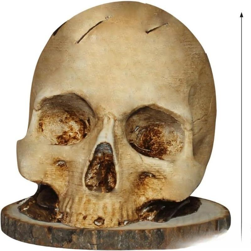 Halloween Skull Knife Holder Cutlery Stand Resin Ornament - Festive Horror Decoration Creative Tabletop Decoration for Halloween
