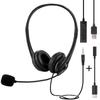 In-Stock Lightweight USB Headband Headset with Microphone for Online Classes - Stereo Wired E-Sports Universal Design