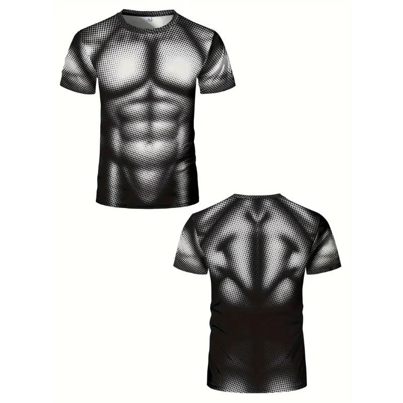 New Funny Muscle Body 3D Printed T-shirt Mens Designer Clothes Streetwear Short Sleeve Top Tees Ugly Chest Hair T Shirt Clothing
