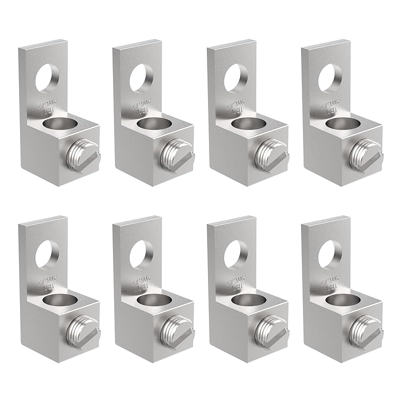 4Pcs Aluminium Mechanical Lugs, 1-Hole Quick Connect Terminal Mechanical Lug 2AWG TA-2 1B2U