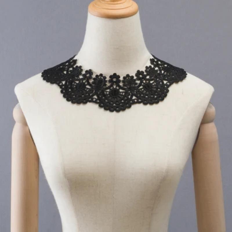 New Hand Crochet Product Fake Neckline Collar Hollow Tulle Lace Fabric Shawl Vest Shoulder Female Decorative Lace Fabric