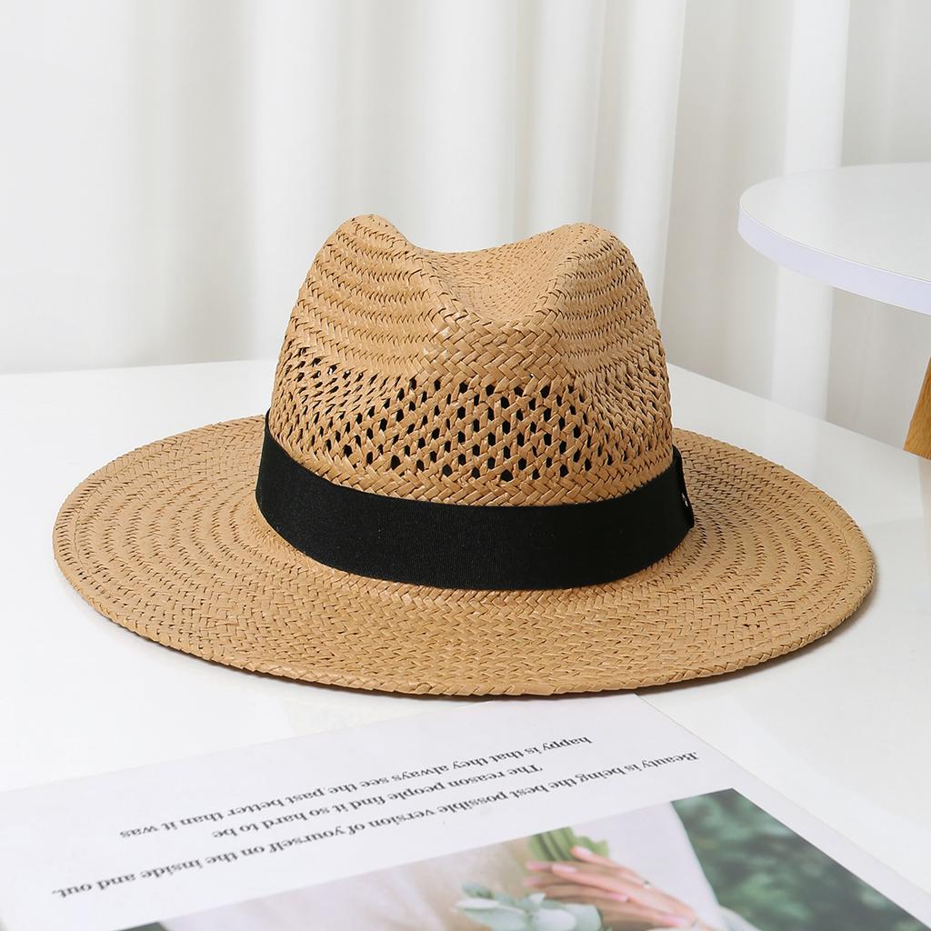 Spring And Summer White Men'S Hat Sun Protection Beach Hat Women'S Summer Jazz Hat Trendy Panama Hat