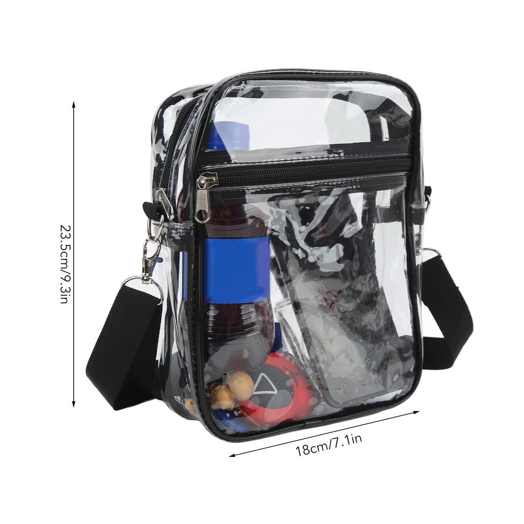 Przezroczysta Torba Kurierska Zatwierdzona na Stadion Przezroczysta Torba na Ramię z PVC do Pracy Biznesowa Przezroczysta Torba Kurierska Portmonetka Torba Kurierska