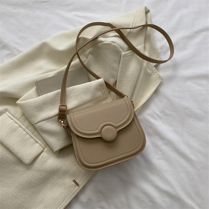 Stylish Vintage-inspired Small Crossbody Bag For Women In Khaki With Magnetic Closure