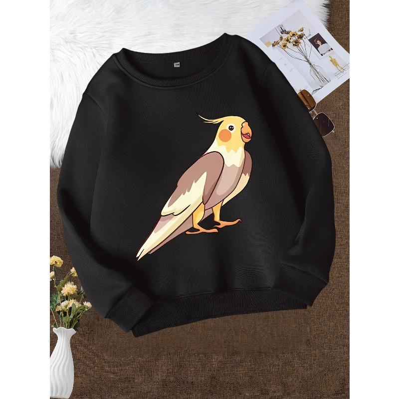 Girls' Fashion Crew Neck Sweatshirt, Casual Print Top for Fall/Winter, Soft Slight Stretch Fabric, Regular Fit, Comfortable Everyday Wear